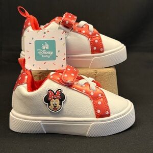 NWT Disney Baby Red White Minnie Mouse Kids Toddler Sneakers size 5c Shoes